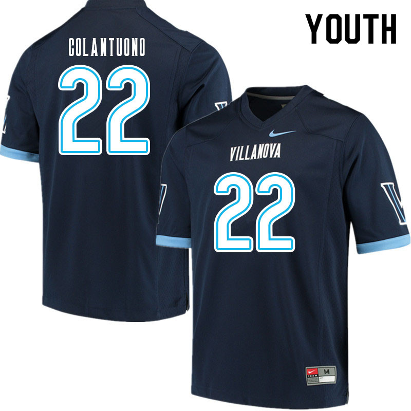 Youth #22 Matt Colantuono Villanova Wildcats College Football Jerseys Sale-Navy